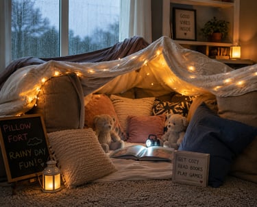 A pillow fort on a rainy day. 
