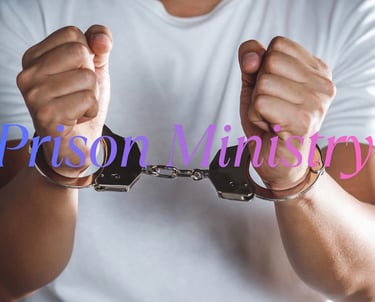Man in handcuffs. Prison ministry. 