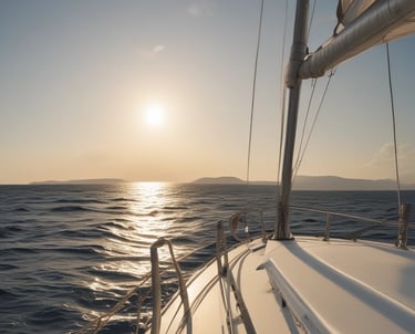 Close-up of a durable 3D printed sailboat cleat mounted on a blue deck.