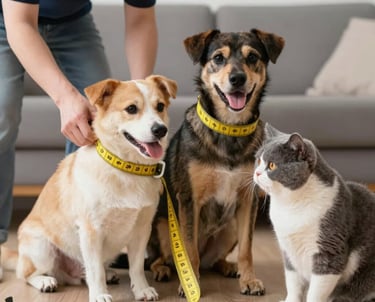 perro y gato tomando medidas