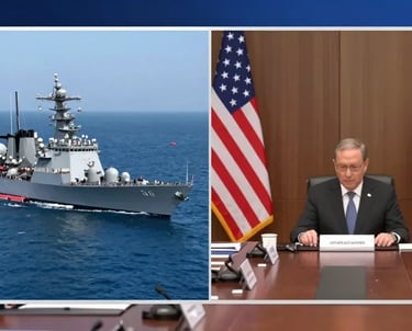 US Navy blockade in Strait of Hormuz and potential US-Iran peace talks 2026.