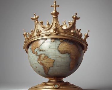 a globe globe with a crown on top of it