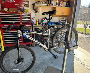 Bike on Bike Stand