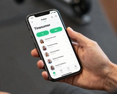 A sleek dark mode interface showing three horizontal cards with white text and gold accents.