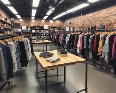 A group of aspiring entrepreneurs engaged in a lively training session with fashion and handicraft samples.