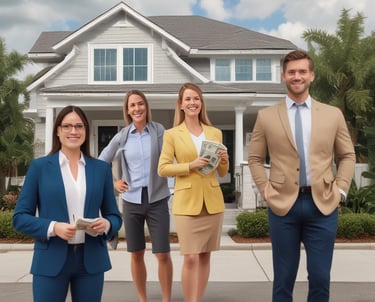 A friendly agent reviewing training materials on a laptop, surrounded by notes and tools.