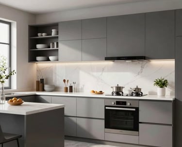 A cozy living room wall adorned with textured, elegant wallpaper in warm tones.