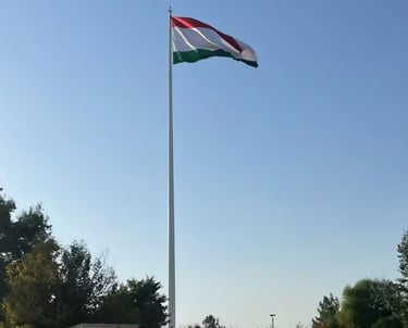 Tall custom flagpole project for public landmarks, demonstrating precision manufacturing for heights