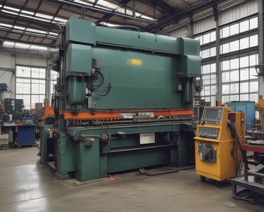 A skilled technician bending metal sheets precisely on a ubkant bending machine.