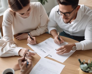 a man in a white shirt and tie is sitting at a desk