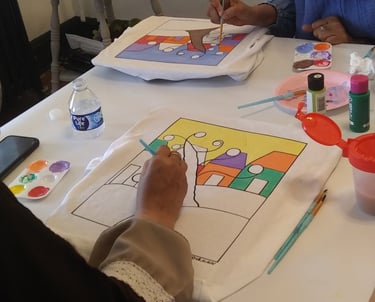 t-shirt paint parties, beginner friendly art classes, custom painted tees, birthday paint parties