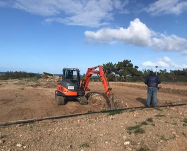 Land grading and backfilling work