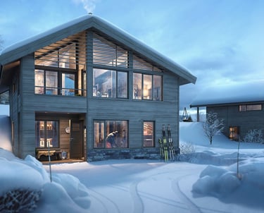 Ferienhaus im Winter