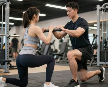 A person checking their workout progress on a sleek fitness app while stretching outdoors.