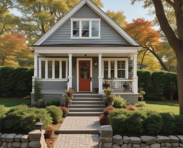 A friendly property manager speaking with a tenant in a cozy apartment hallway.