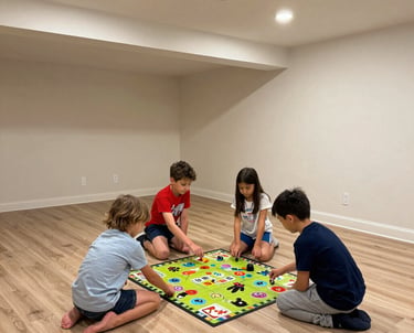 A clean, modern basement interior featuring sleek wall panels and bright lighting.