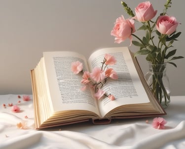 A cozy workspace with a laptop open to an e-book about emotional healing.