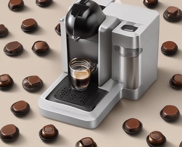 Close-up of a glass filled with iced coffee drink topped with creamy foam, set against a backdrop of wooden textures.