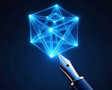 Abstract digital currency networks glowing softly in emerald and gold hues on a blurred finance center backdrop.