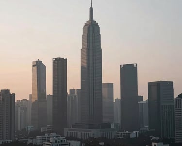 A modern, minimalist cityscape at sunrise, symbolizing vision and lasting transformation. The image uses a clean, sophisticated aesthetic with #F8F4F0 highlights and #1A1A1A silhouettes.