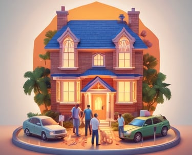 Friendly family at home, representing personal insurance coverage.