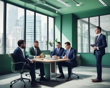 Close-up of a luxury architectural detail with emerald green accents.
