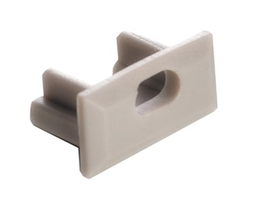 Tapones finales para perfiles LED: terminales en colores blanco, gris o negro.