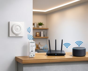 Montaje en carril DIN estándar: ideal para cuadros eléctricos y centralización de control.