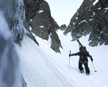 La remontée du Couloir Nathalie