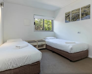 2 Long single beds to suit Adults or children. Can convert to Queen bed