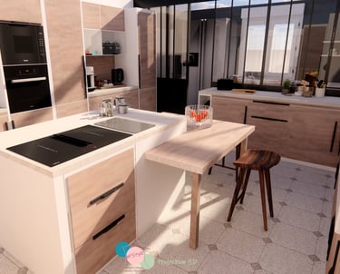 projection 3D cuisine