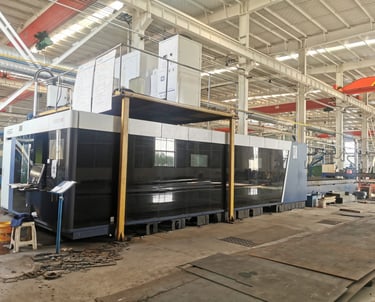 Automatic laser cutting workshop of loader crane factory