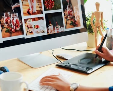 création de visuels professionnels et attractifs pour la communication digitale avec Planeo Digital.