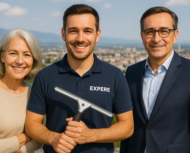 Laveur de surfaces vitrées et panneaux solaires avec des clients satisfaits dans le Pays de Gex