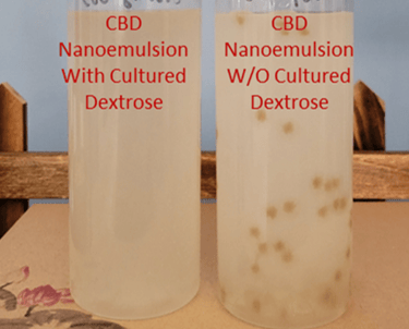CBD nanoemulsion and cultured dextrose