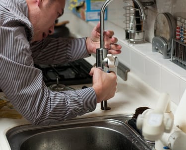 Sink installation by plumber