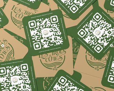 a bunch of stickers with a qr code - code on them