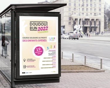 Affiche publicitaire Doudou RUN 2022 – design graphique