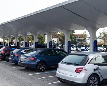 electric vehicle charging at a big hub