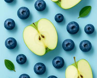 blueberries and apples