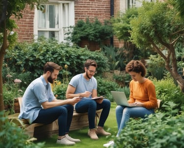 A close-up view of a page from the Bible with text focusing on a specific passage. The right side of the image features a notebook with lined pages for note-taking.