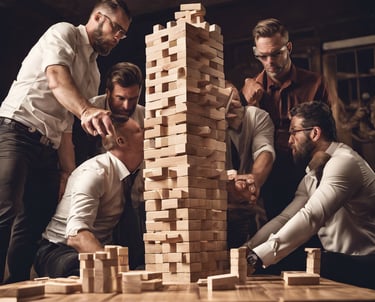 alquiler de juego jenga gigante para eventos corporativos y fiestas de fin de año