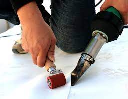 Hot air welding at pvcfab