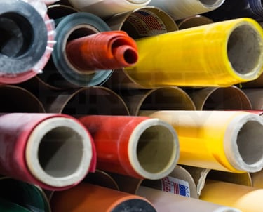various colours of welding curtain material in 50m rolls