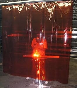 welding screen in red for arc welding