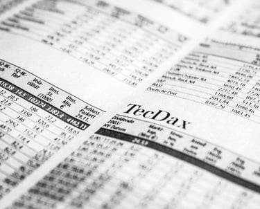 Zeitung mit Börsenkursen, Chancen des Investmentvermögens entdecken