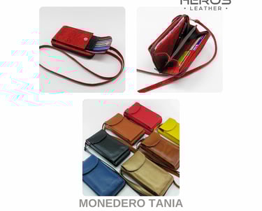 a bunch of different colored wallets and purses