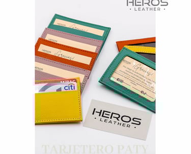 a leather wallet with a tag tag on it
