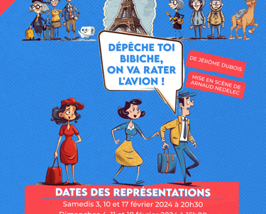 "Dépêche toi bibiche, on va rater l'avion !" de Jérôme Dubois