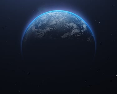 Limitless potential of the human mind and subconscious mastery represented by a view of Earth from s